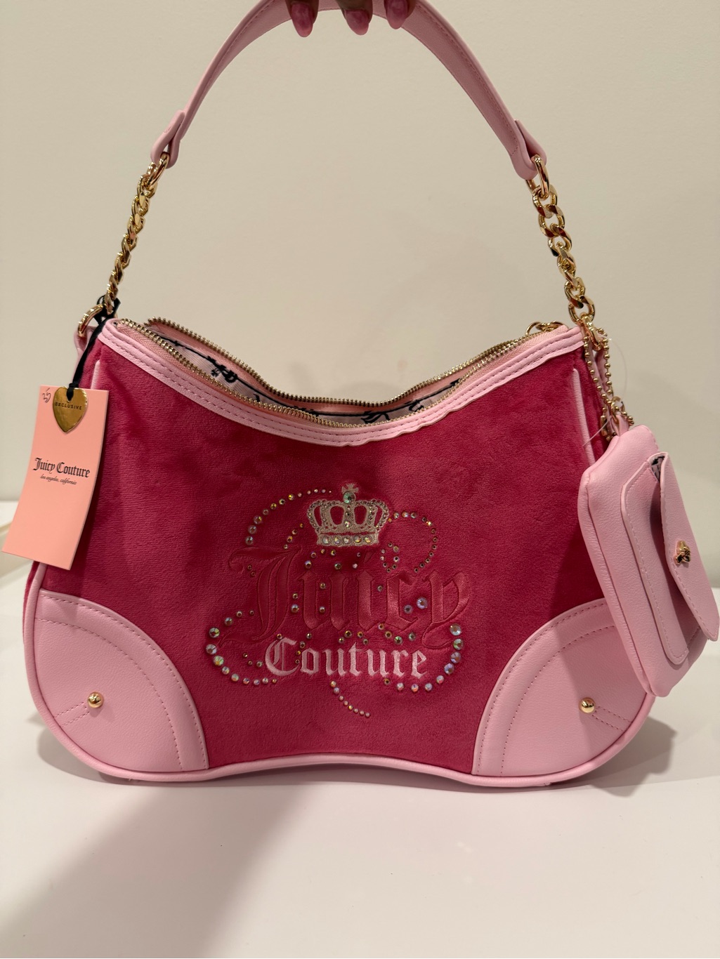 Juicy Couture Pink Logo Hobo Bag